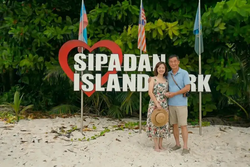 Official sign board at the Sipadan Island Marine Park Jelly Sea Resort